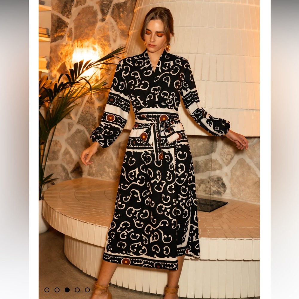 Bohme Porter wrap midi dress